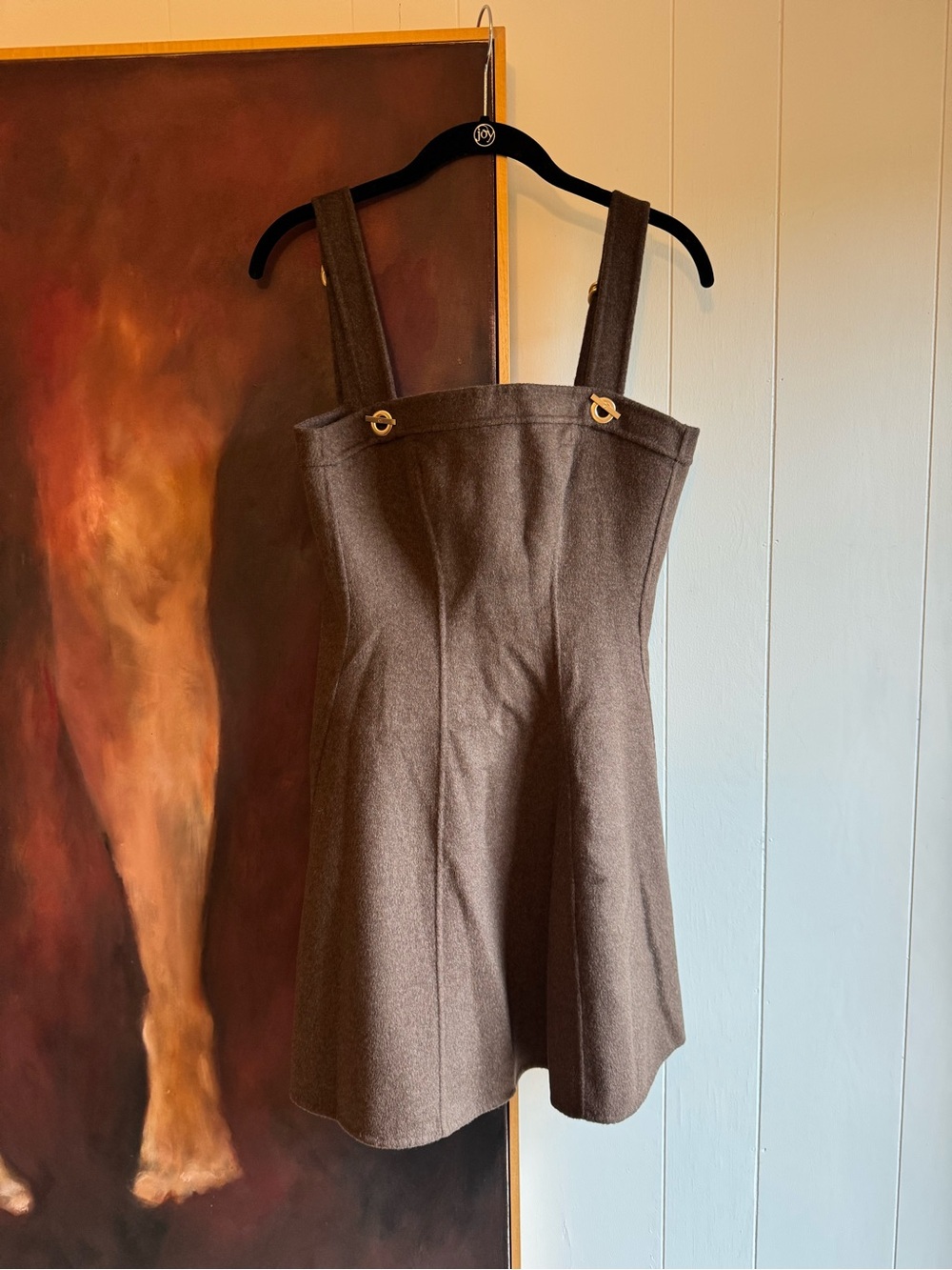 GAP x Cult Gaia wool brown mini dress with adjustable straps